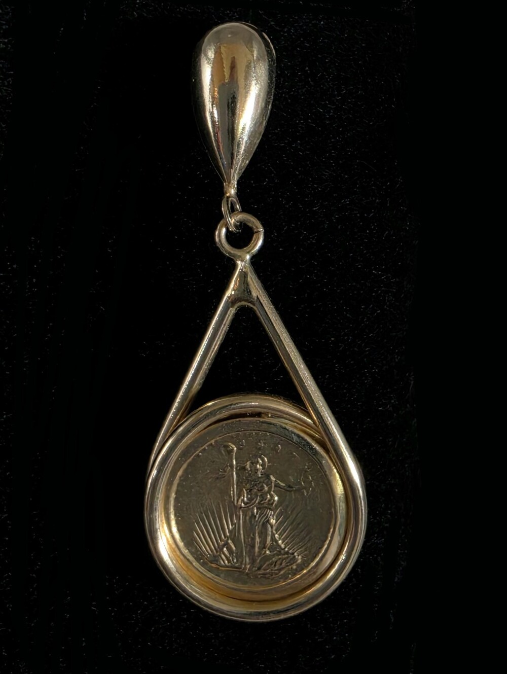 Walking Liberty Miniature Coin 14k Gold Earrings - Picture 5 of 15